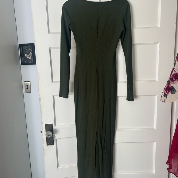 Reformation Long Sleeve Dress (Army) - Picture 5 of 6